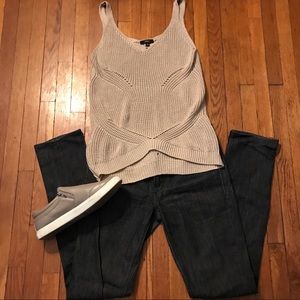 Very J Tan Sweater Tank Small